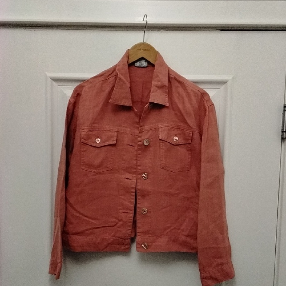 Rust Linen Jacket P2P 20 L22